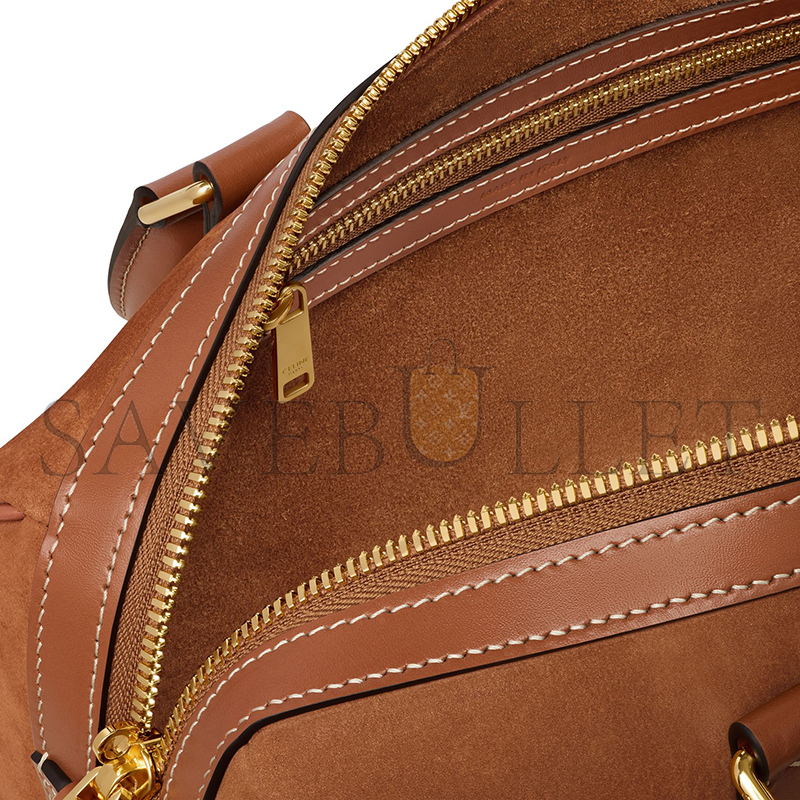 Ce1i*e medium boston bag in nubuck calfskin celt29u4 (25*19*13cm)